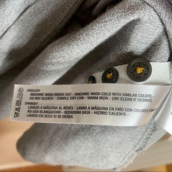 Denim & Flower Polo Shirt Light Heather Gray Contrast Breast Pocket Fitted LG - Picture 6 of 8